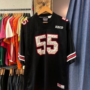 EXCO Black Football Jersey with Red and White Accents